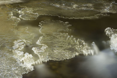 Close-up of frozen sea