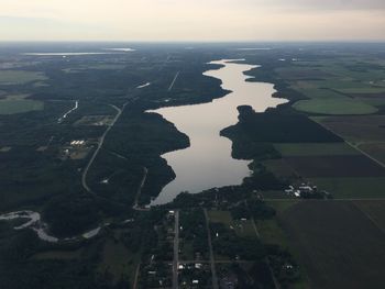 Aerial view of a sea