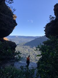 Hidden waterfall overlooking the three sisters 