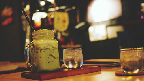 Close-up of drink on table