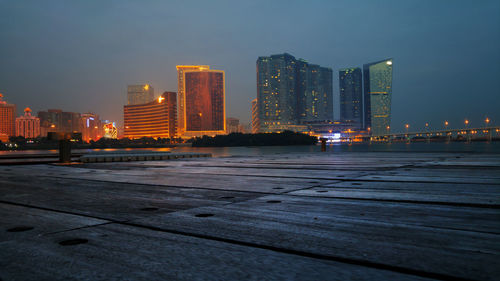 Illuminated city at night