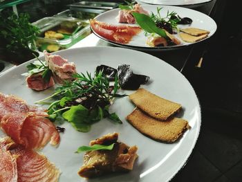 Close-up of food in plate on table