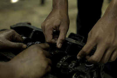 Midsection of man working