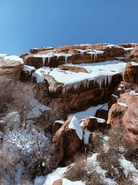 Scenic view of snowcapped mountains against sky during winter