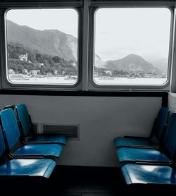 Close-up of train window