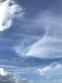 Low angle view of clouds in sky