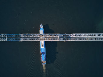 High angle view of bridge over sea