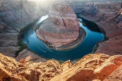 High angle view of rock formation