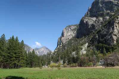 Scenic view of mountains against clear sky