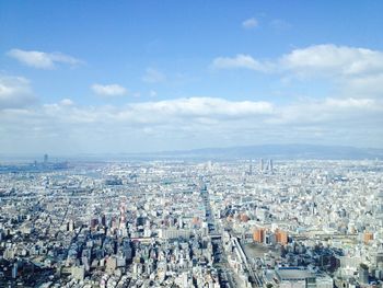 Osaka japan　high angle view of cityscape against sky