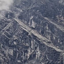 Aerial view of mountain range