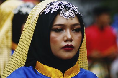 Close-up portrait of young woman