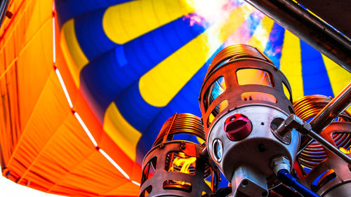 Low angle view of multi colored umbrellas