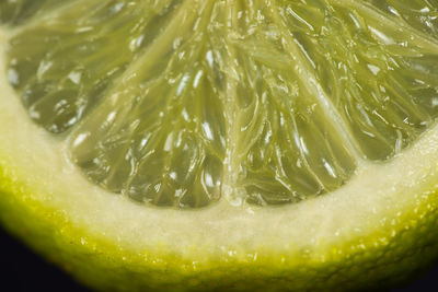 High angle view of lemon in glass