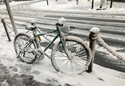 Bicycles on snow