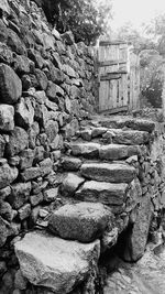 Steps of historic building against sky