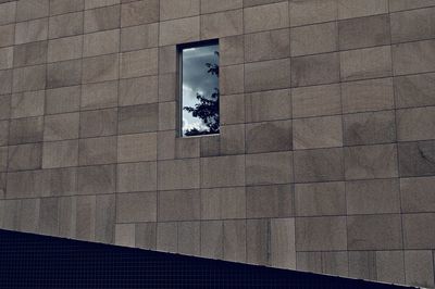 Reflection of building on wall