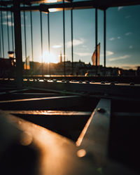 View of city through window