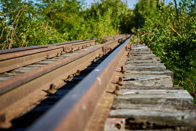Surface level of abandoned railroad track