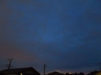 Low angle view of silhouette roof against sky