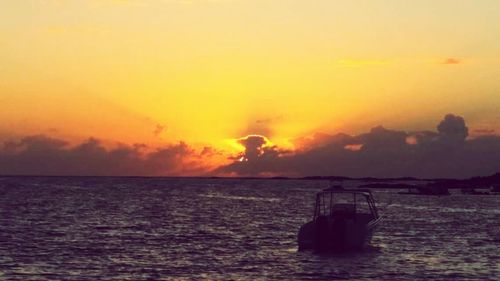 Scenic view of sunset over sea