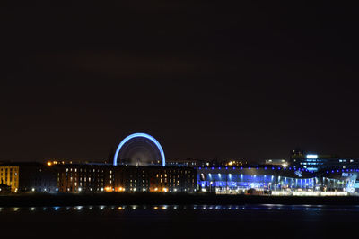 Illuminated city at night