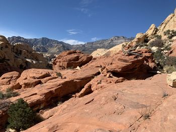 Scenic view of mountains against sky. red rock canyon, nevada 