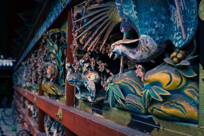 Close-up of statue in temple