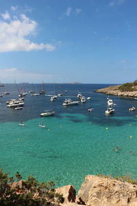 Boats sailing in sea