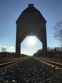 Railroad tracks against sky