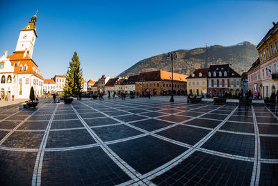 View of town square against clear sky