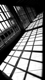 High angle view of building seen through window