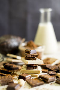 Close-up of chocolates on table