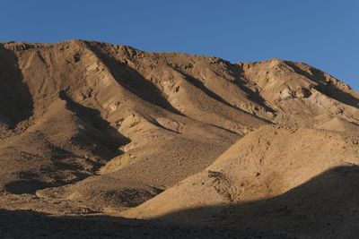 Scenic view of desert against clear sky