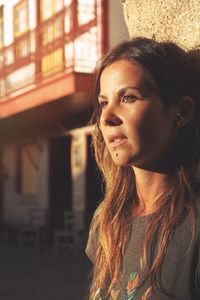 Close-up portrait of young woman