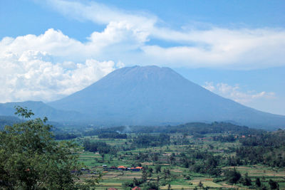 Scenic view of landscape against cloudy sky