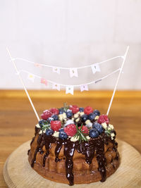 Close-up of dessert on table