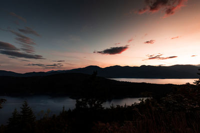 Stunning evening sky over lake