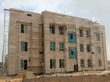 Low angle view of building against sky