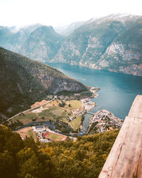 Scenic view of sea and mountains