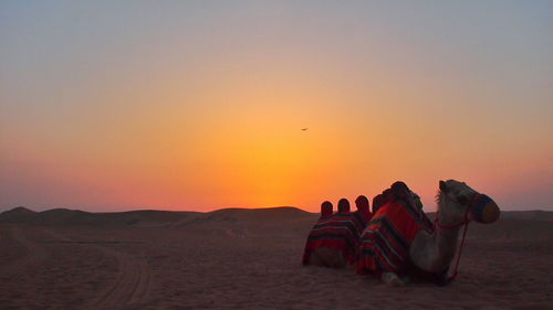 Scenic view of landscape at sunset