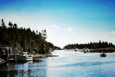 Boats in calm sea