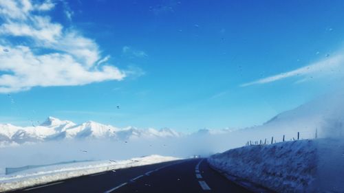 Road against blue sky