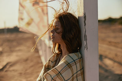 Young woman looking away