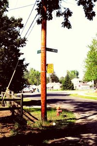Information sign on road