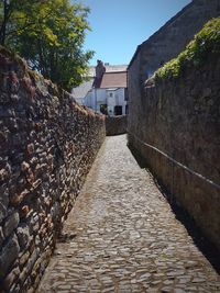 Narrow alley amidst buildings in city