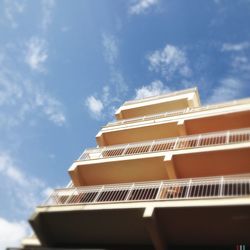 Low angle view of built structure against sky