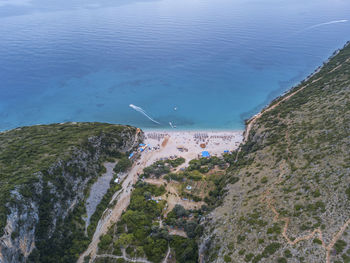 High angle view of beach