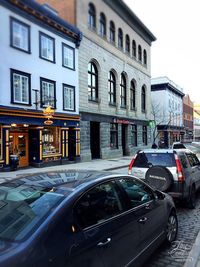 Cars on city street