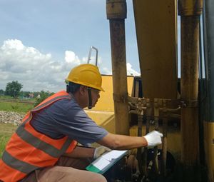 Man working at construction site